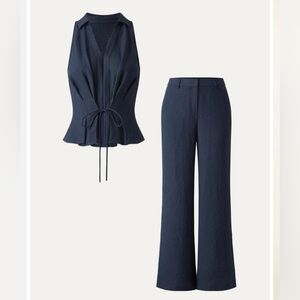 Navy Collared V-Neck